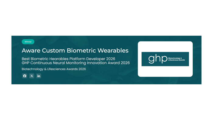 Aware Wins Best Biometric Hearables Platform Developer 2026 & GHP Continuous Neural Monitoring Innovation Award 2026