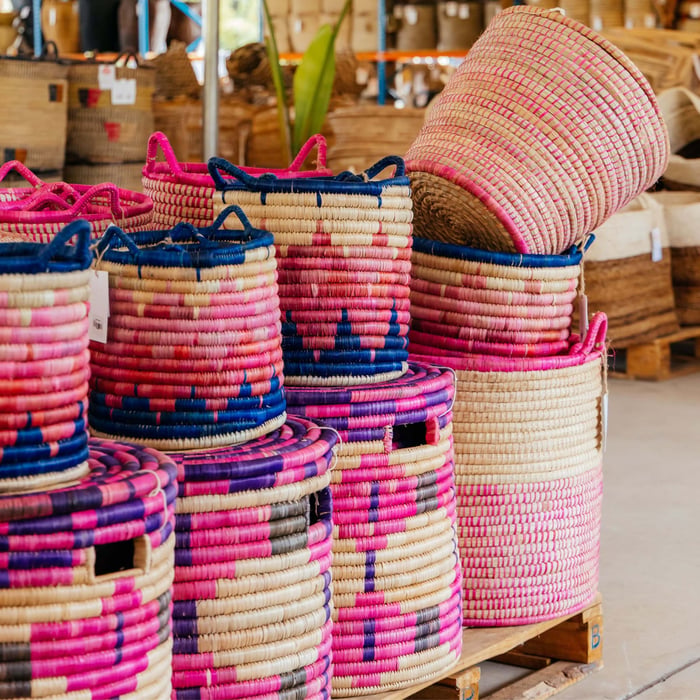 Colourful Mo’s Crib baskets for Spring at the Pretoria Factory Sale