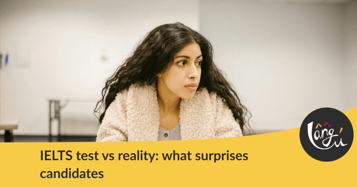 IELTS test vs reality: what surprises candidates: the picture shows a girl in a classroom, holding a pen over a piece of paper