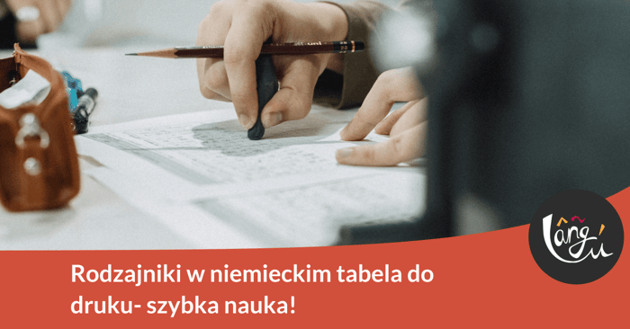 Rodzajniki w niemieckim tabela do druku- szybka nauka!