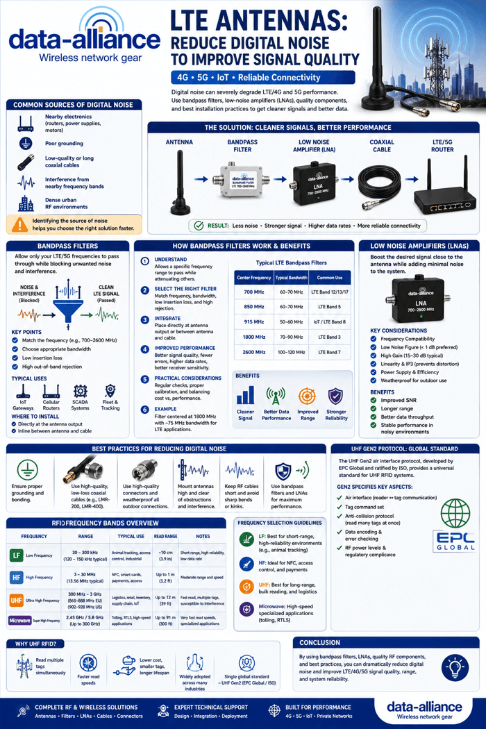 LTE antennas: Reduce Digital Noise to Improve Signal Quality
