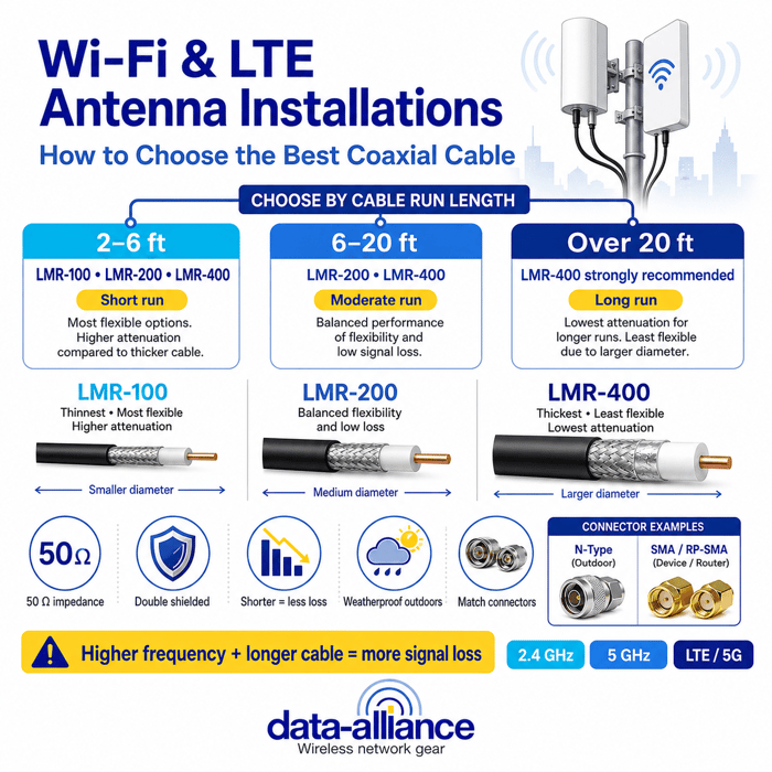 Wi-Fi & LTE Antenna Installations:  How To Choose the Best Coaxial Cable