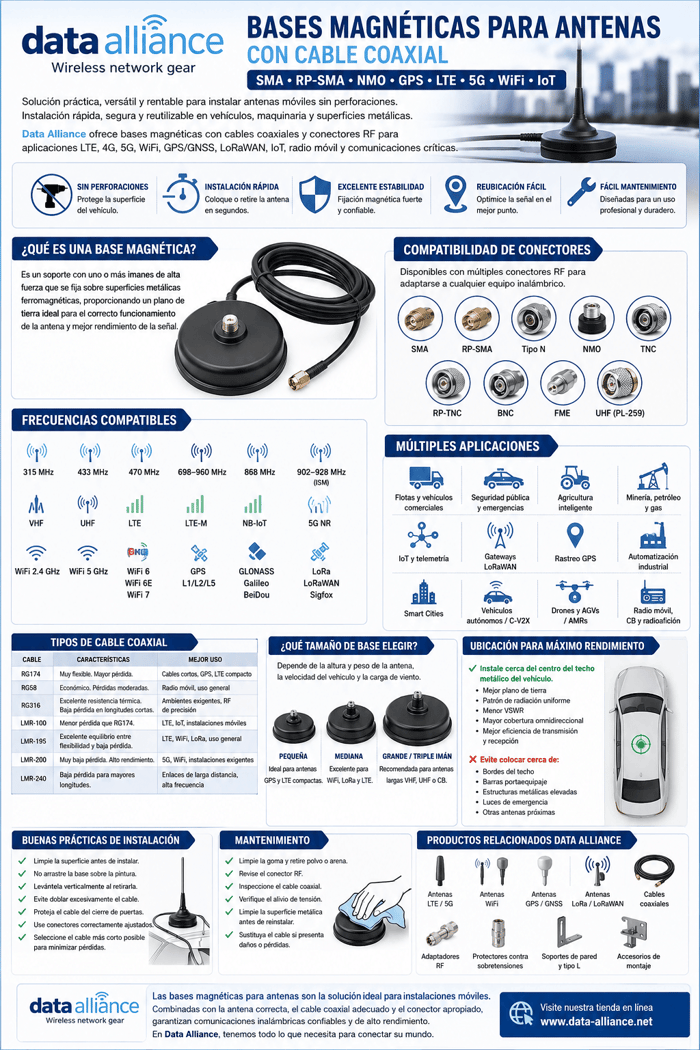 Cables de antena con base magnética