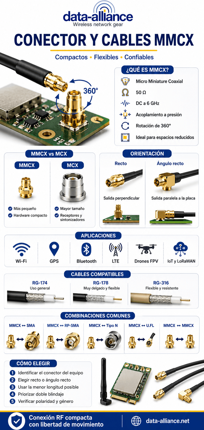 Conector MMCX y cables MMCX: qué son y cómo elegir el adecuado