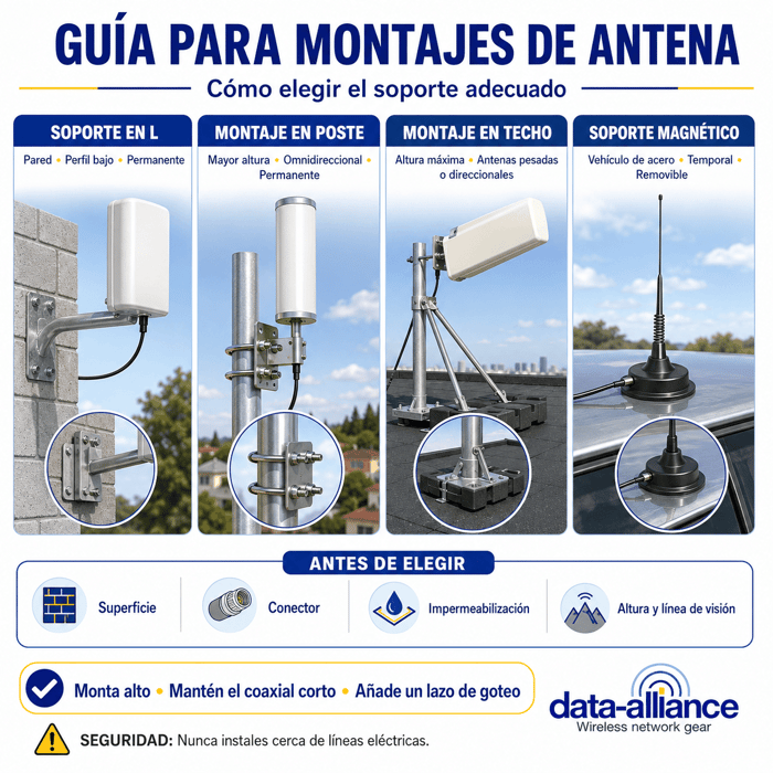Guía para montajes de antena: Cómo elegir soportes en L, poste, techo y soportes magnéticos