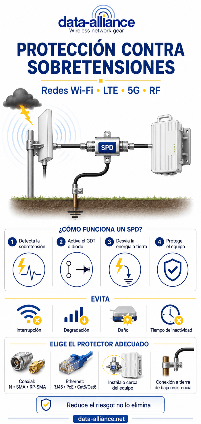 Protectores contra sobrecargas de rayos