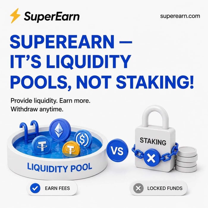 SUPEREARN — IT’S LIQUIDITY POOLS, NOT STAKING!