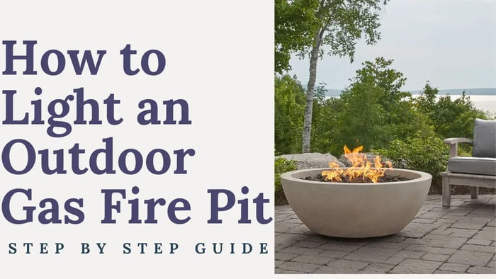 big round outdoor gas fire table in patio