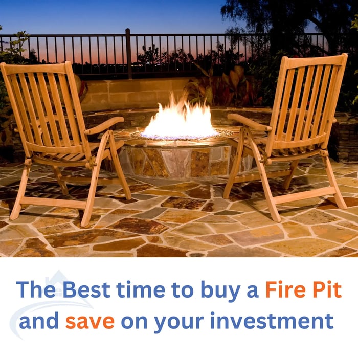 round fire pit burning in outdoor living space