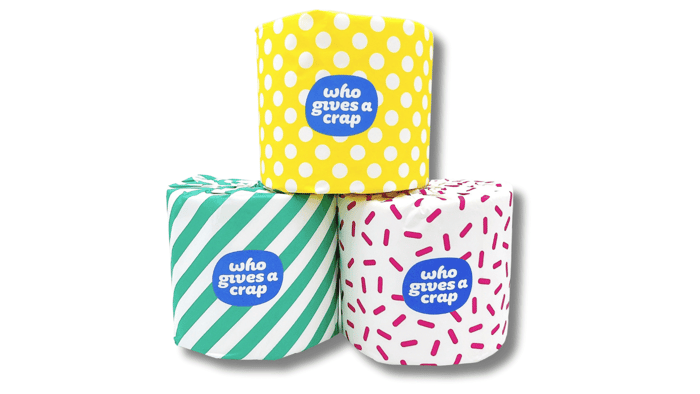 Who Gives A Crap toilet paper with plastic-free packaging