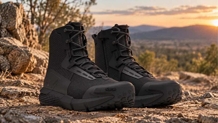 Under Armour Charged Valsetz Zip Mens Tactical Hiking Boots in Black