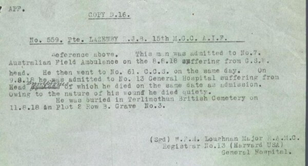 LOST MEN OF TWO WARS