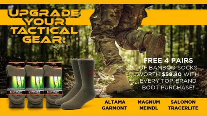 Elevate Your Tactical Footwear Game with Free Contact Gear Bamboo Socks
