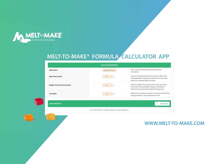 Melt-to-Make® Formula Calculator App for Gummy Manufacturing