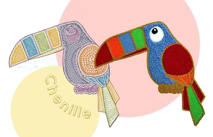 Traditional Chenille embroidery