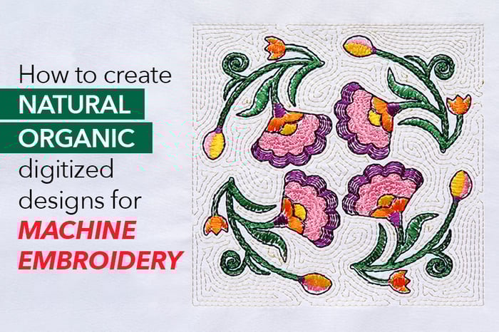Natural organic hand stitch effect for machine embroidery