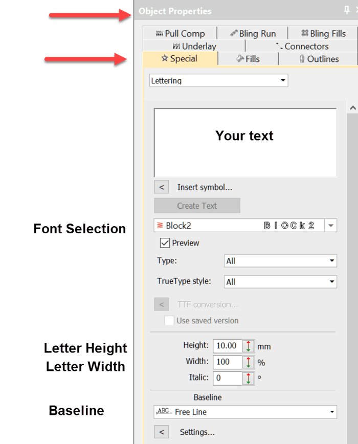 Your first line of lettering created on a Freeline