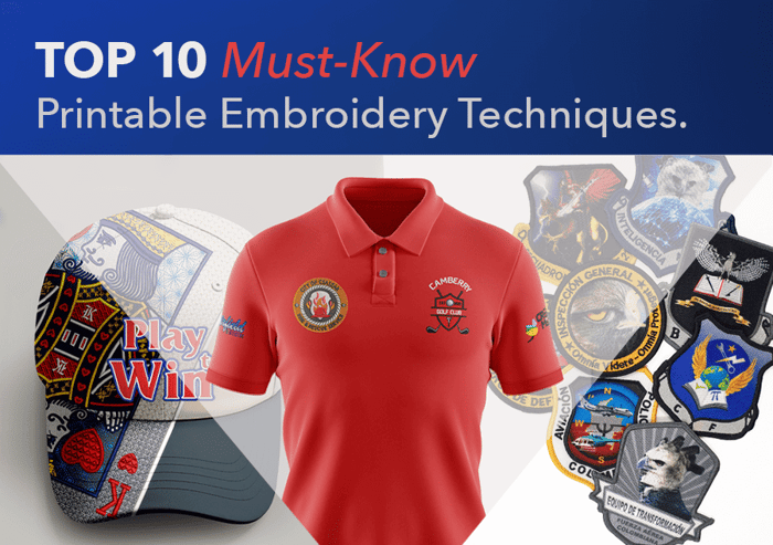 Top 10 Must-Know Printable Embroidery Techniques