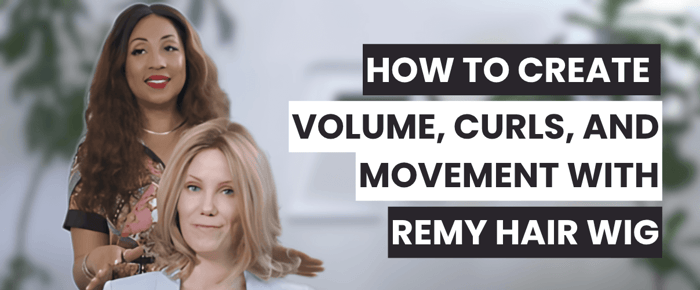 Stylist Pat demonstrating how to create volume, curls, and movement with Remy Human Hair Lace Front Wig.