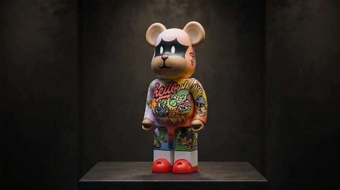 Expensive designer bear statue — luxury collectible sculpture