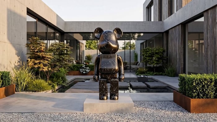 Resin garden statues and sculptures in outdoor setting — premium garden art