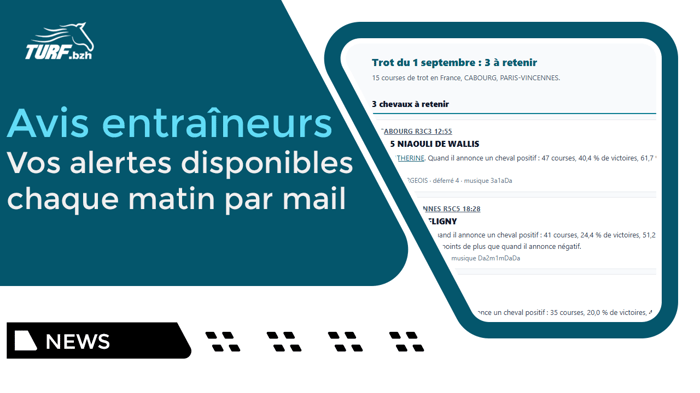 Avis des entraîneurs au trot : la sélection arrive par email