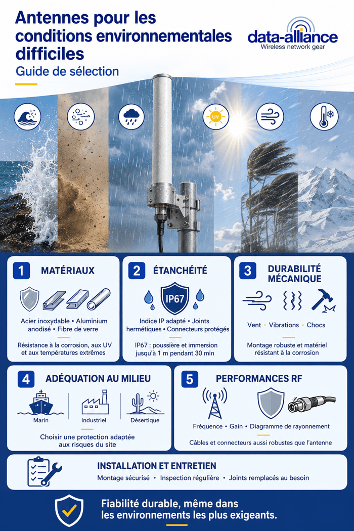 Antennes pour les conditions environnementales difficiles: Guide de sélection