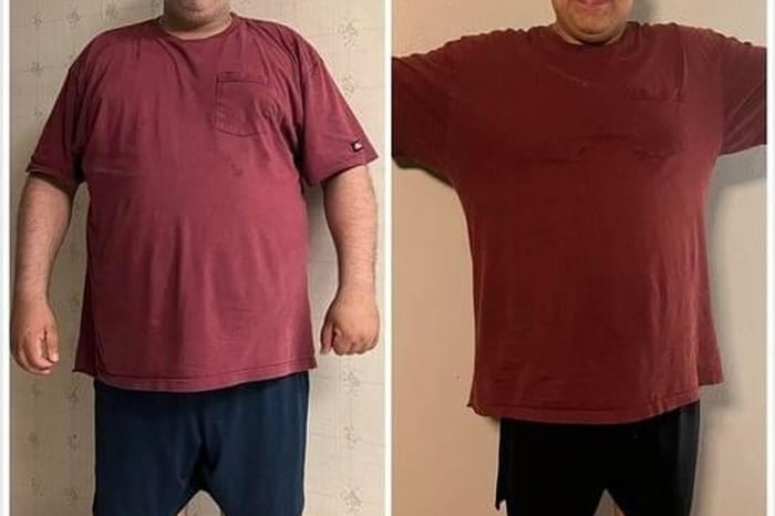 a photo of a many who lost weight eating my fit food meals and accumulating steps!