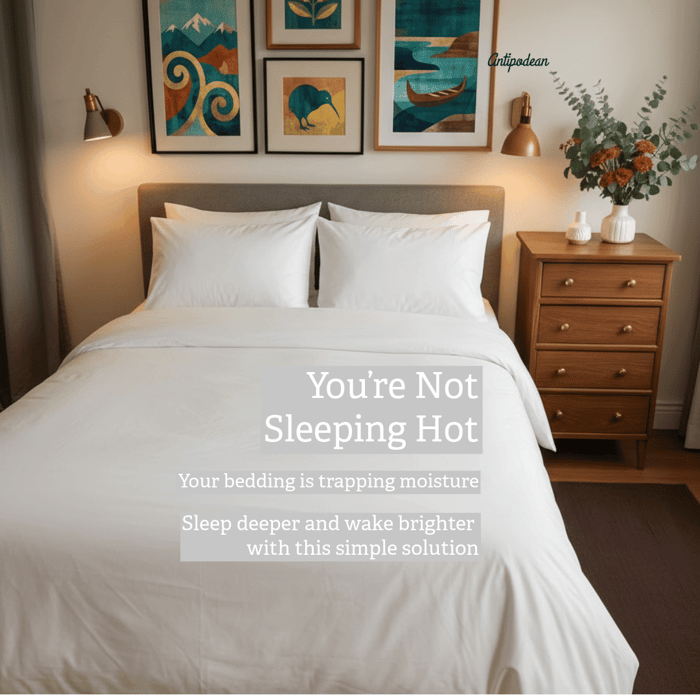 Breathable white bedding with wool comforter for hot sleepers and night sweats