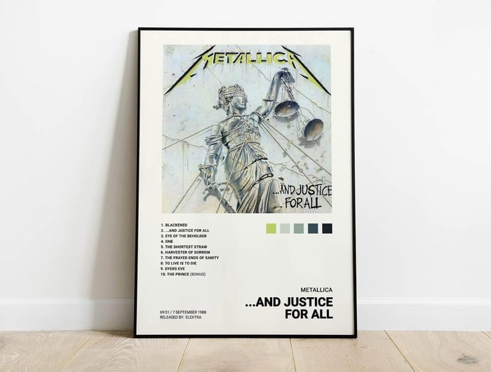 Metallica And Justice for All Music Album Poster - A Must for Every Metalhead’s Wall