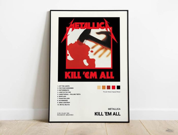 Metallica Kill Em All Music Album Poster - The Ultimate Badge of Honor For Every Headbanger.