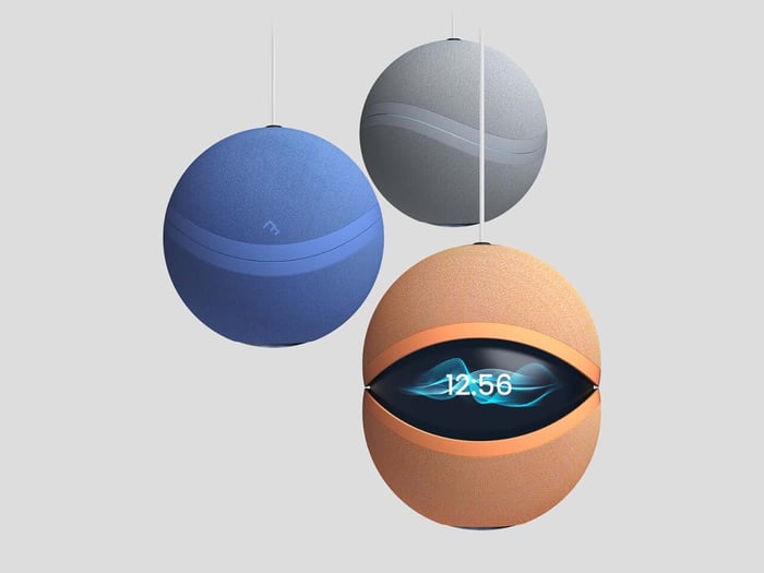 IRIS 4.0: The Fabric-Covered Smart Speaker Orb That Watches from Above