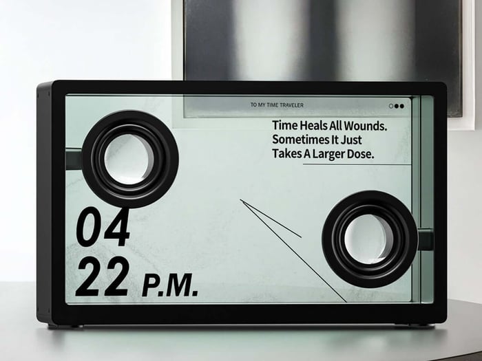 See-Through Speaker with 21.5-Inch Transparent Display Creates Live Lyric Videos