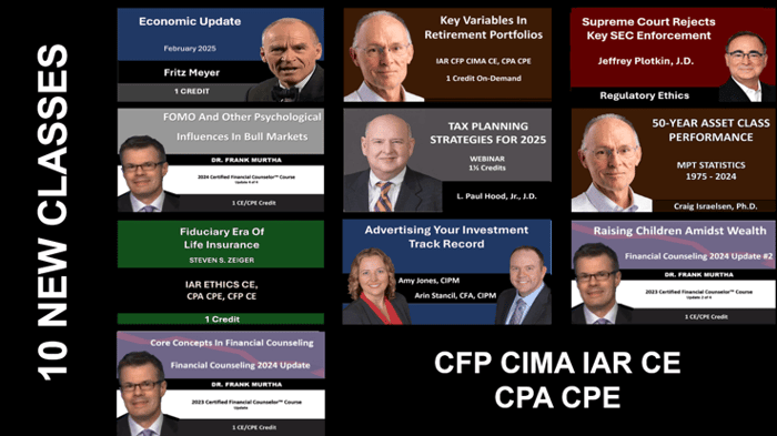 2025 CFP IAR CE And CPA CPE Credit