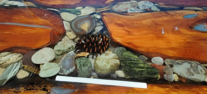 river tables image of a river table with epoxy stones and wood