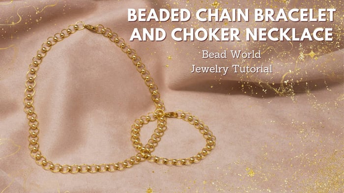 Beaded Chain Bracelet and Choker Necklace