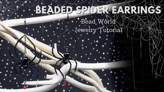 Beaded Spider Earrings - DIY Halloween Jewelry
