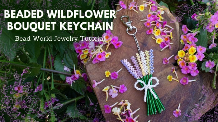 Beaded Wildflower Bouquet Keychain
