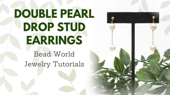 Double Pearl Drop Stud Earrings