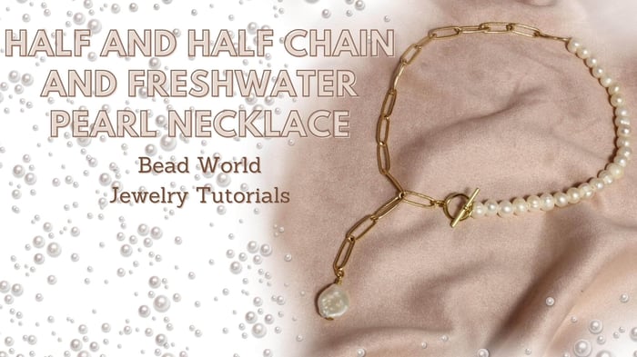 Half and Half Chain and Freshwater Pearl Necklace
