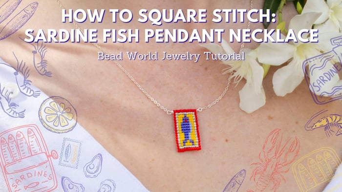 How to Square Stitch: Sardine Fish Pendant Necklace