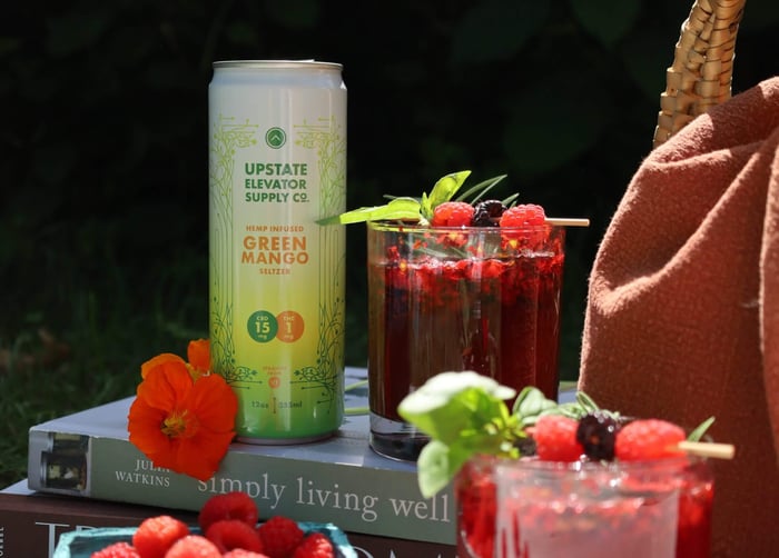 THC Infused Green Mango & Raspberry Mocktail