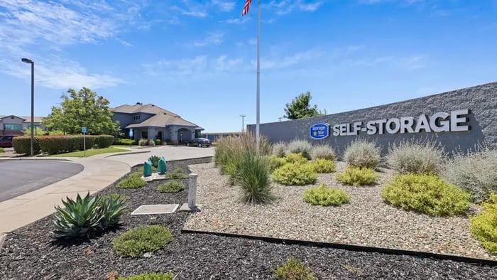 Outdoor view of signage for storage units in Folsom, CA
