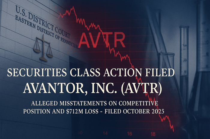 Avantor, Inc. (AVTR) Securities Class Action Lawsuit Filed [November 5, 2025]
