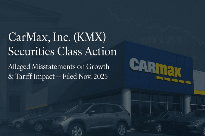 CarMax, Inc. (KMX) Securities Class Action Lawsuit Filed [November 7, 2025]