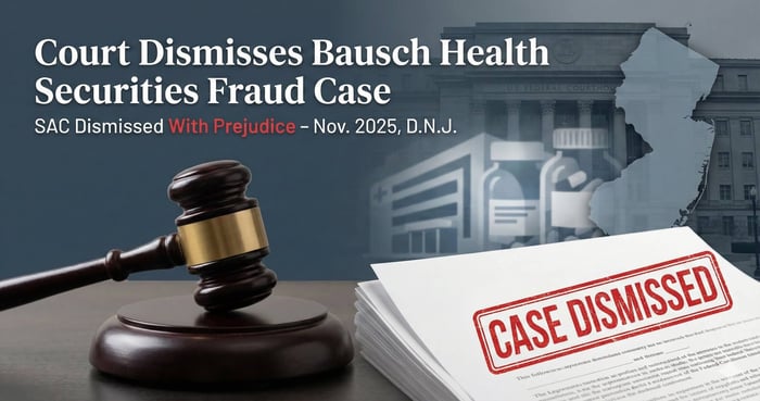 Federal Judge Dismisses Securities Fraud Claims Bausch Health Companies Inc.