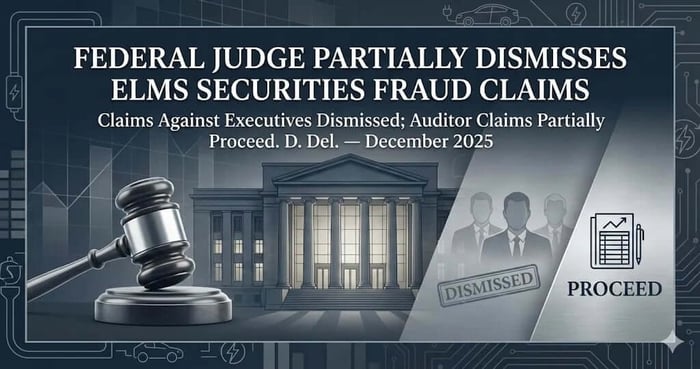 Federal Judge Partially Dismisses Securities Fraud Claims Against Electric Last Mile Solutions Executives and Auditor