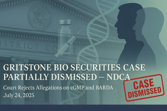 Motion to Dismiss Alert: Judge Breyer Dismisses Case Against Gritstone Bio, Inc.