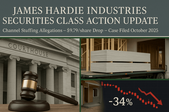 James Hardie Industries (JHX) Securities Class Action Lawsuit Update [November 11, 2025]