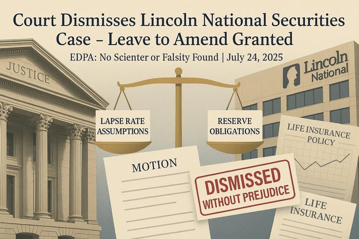 Eastern District of Pennsylvania Dismisses Lincoln National Securities Claims Without Prejudice